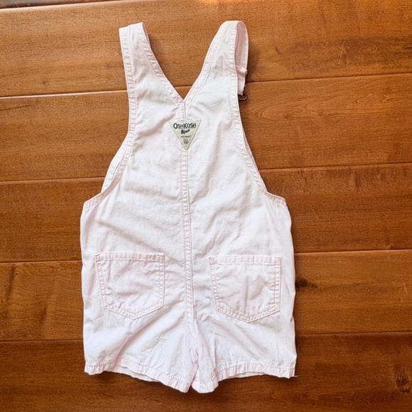 Oshkosh B'gosh Girls' 2T Heart-Print Knit Denim Overalls Pink - Picture 8 of 10